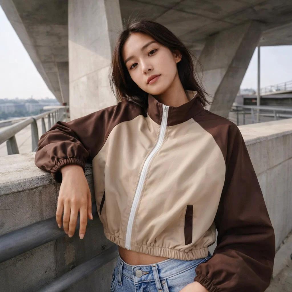 Arlo Fashion Crop 2-Tone Jacket (Girls Free Size) image 2