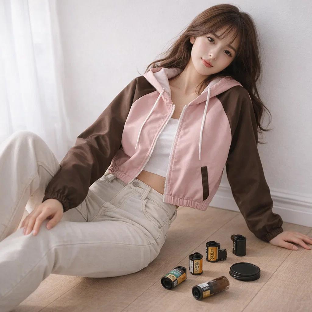 Arlo Fashion Crop 2-Tone Jacket (Girls Free Size) image 3